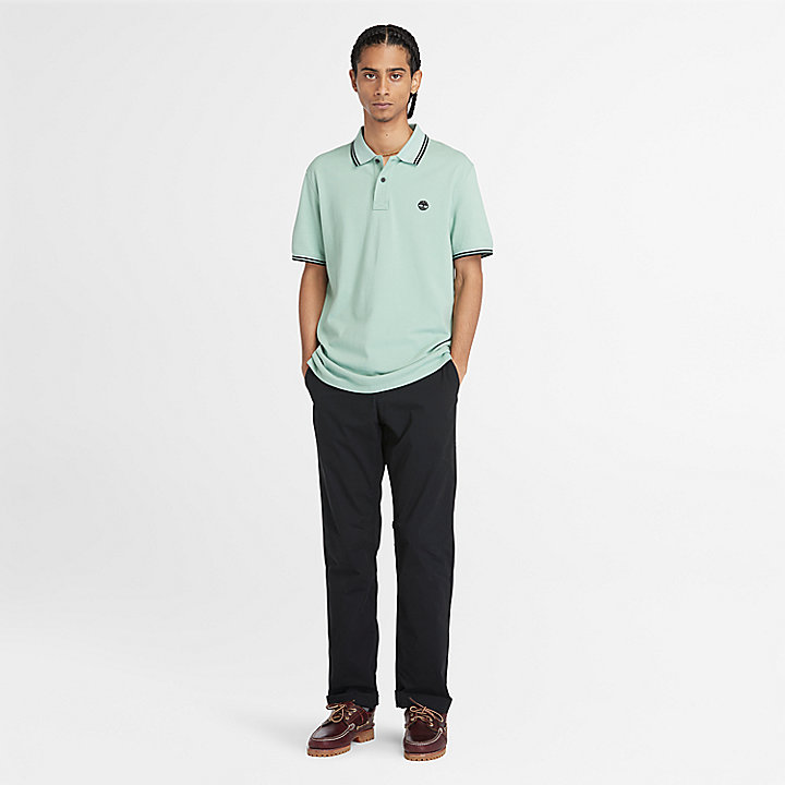 Tipped Pique Polo Shirt for Men in Pale Green | Timberland