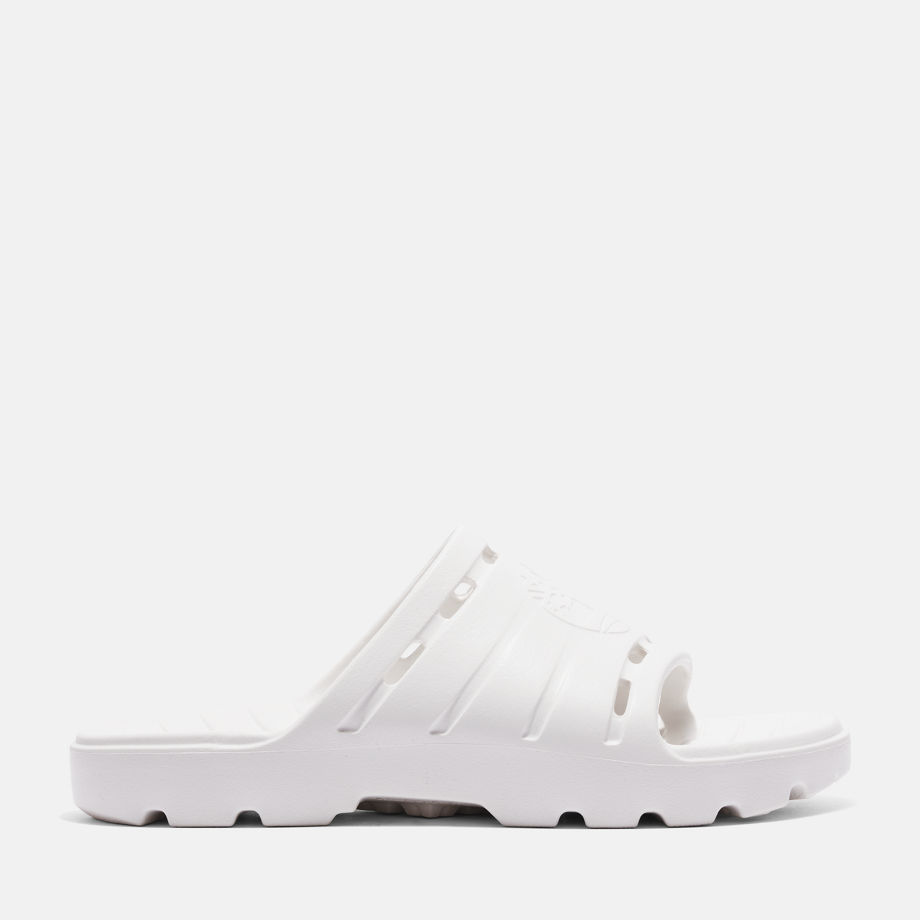 Timberland Get Outslide Sandal In White White Unisex, Size 2.5