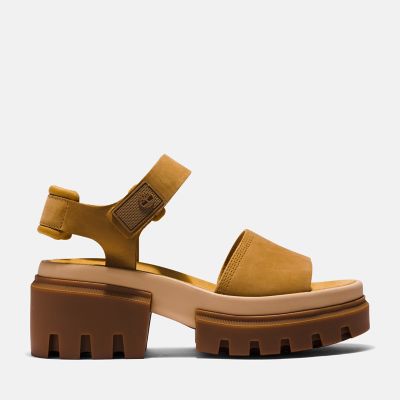 Timberland Everleigh Ankle Strap Sandal For Women In Yellow Yellow