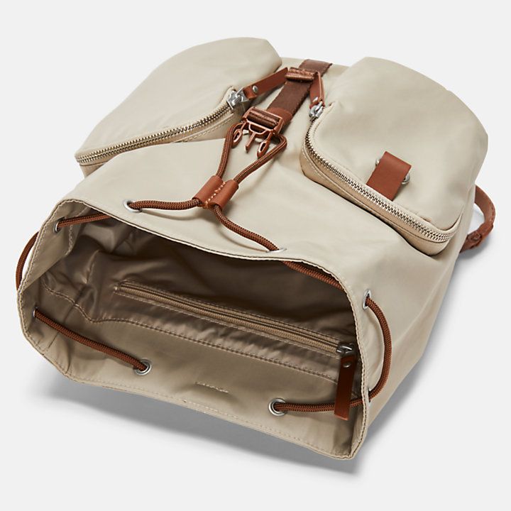 Nylon Backpack for Women in Beige-