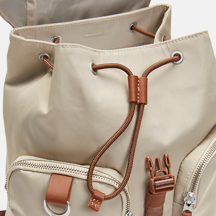 Nylon Backpack for Women in Beige-