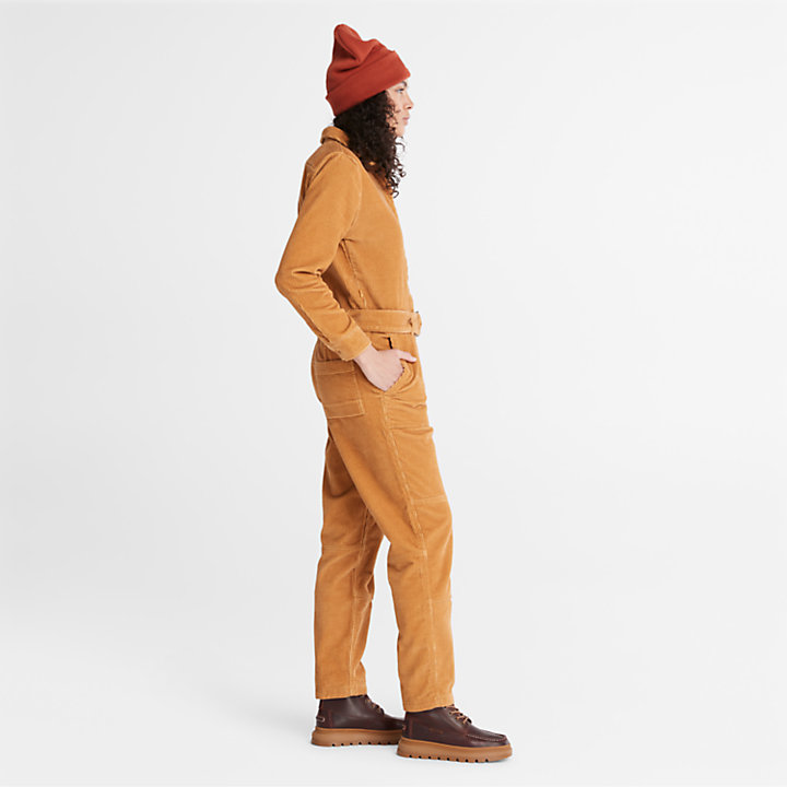 Cord-Jumpsuit für Damen in Orange-