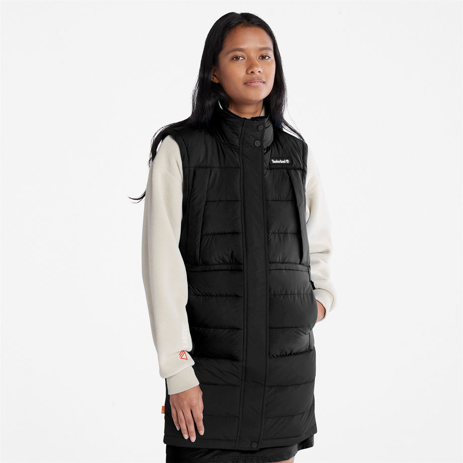 Timberland Long Puffer Gilet For Women In Black Black, Size XXL