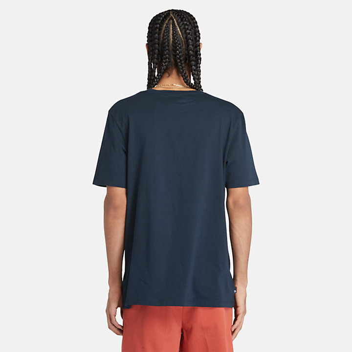 T-shirt Block Logo para Homem em azul-marinho-