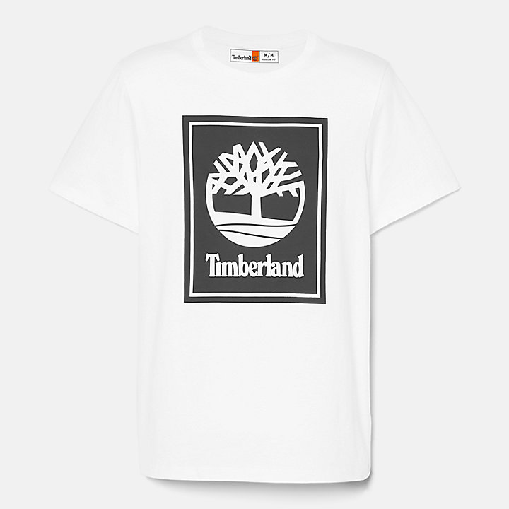 T-shirt Block Logo da Uomo in bianco