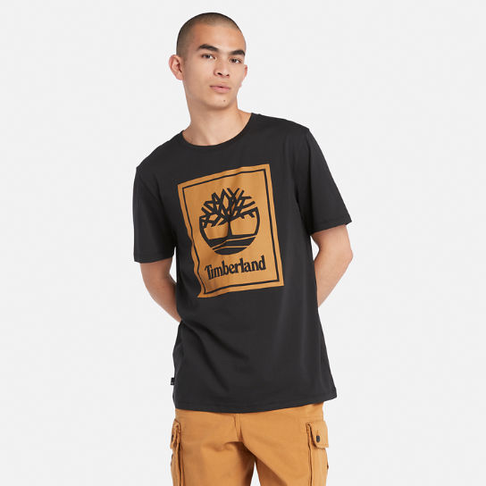Camiseta con logotipo estilo bloque para hombre en negro | Timberland
