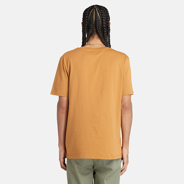 Camiseta con logotipo estilo bloque para hombre en amarillo oscuro-