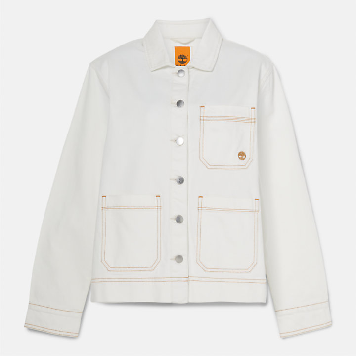 Kempshire Denim Chore Jacket With Refibra™ Technology For Women in White-