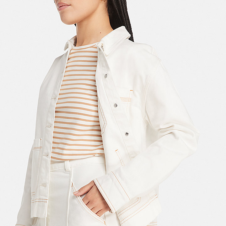 Kempshire Denim Chore Jacket With Refibra™ Technology For Women in White