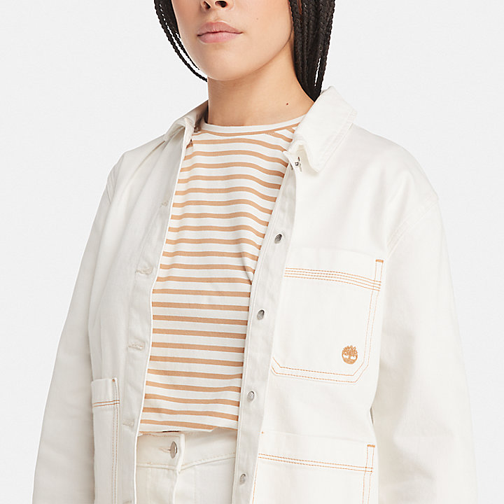 Kempshire Denim Chore Jacket With Refibra™ Technology For Women in White