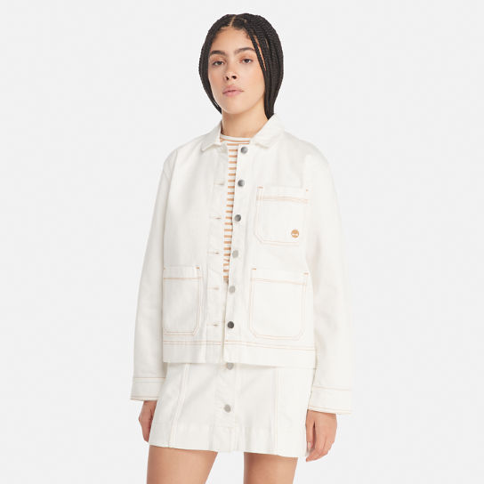 Kempshire Denim Chore Jacket With Refibra™ Technology For Women in White | Timberland