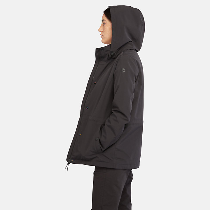 Lined Raincoat for Women in Black-