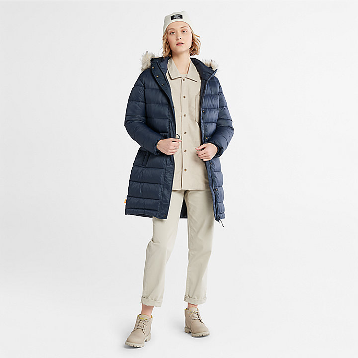 Down-Free Parka for Women in Navy