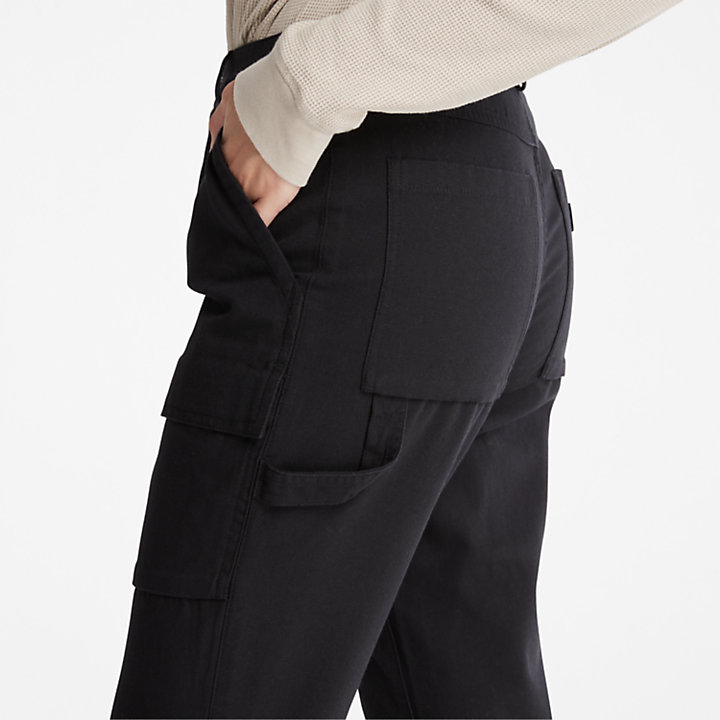 Progressive Utility Canvas Trousers for Women in Black-