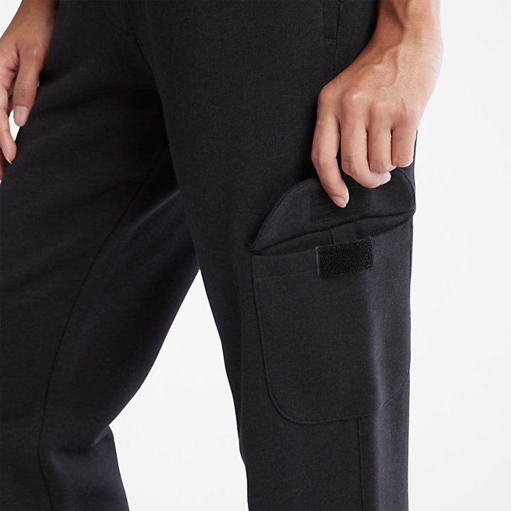 Pantalon de survêtement cargo pour femme en noir-
