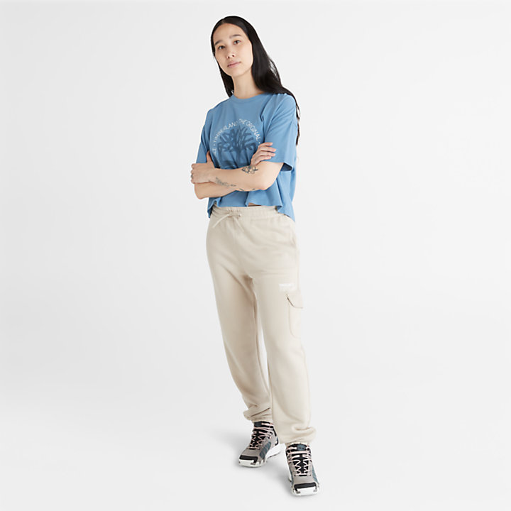 Cargo Tracksuit Bottoms for Women in Grey-