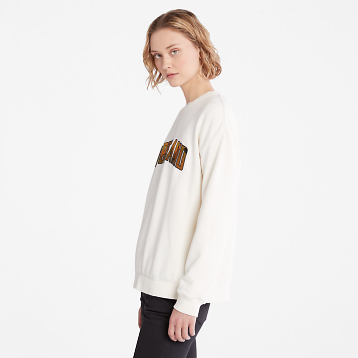 Check-logo Sweatshirt for Women in White-