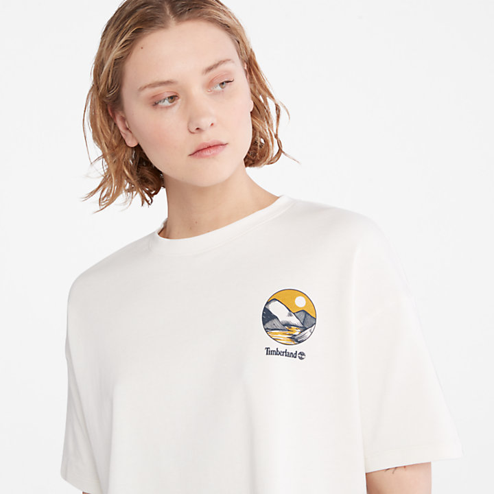 T-shirt Gráfica TimberFresh™ para Mulher em branco-