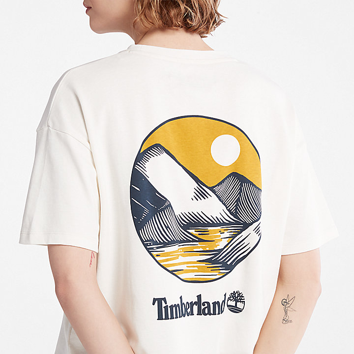 T-shirt Gráfica TimberFresh™ para Mulher em branco