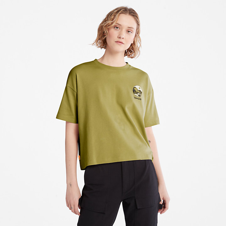 Graphic T-Shirt dames in geel | Timberland