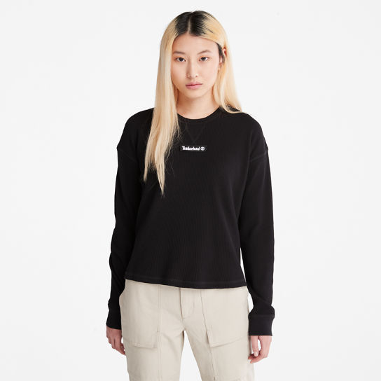 Waffle-Knit Sweatshirt for Women in Black | Timberland
