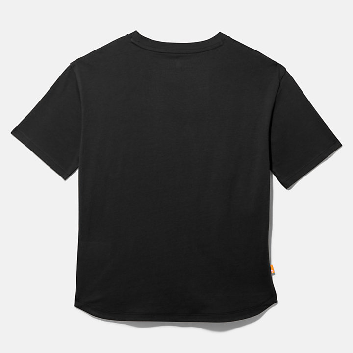 T-Shirt mit Logo-Tasche für Damen in Schwarz-