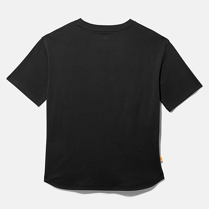 T-shirt da Donna con Logo sulla Tasca in colore nero