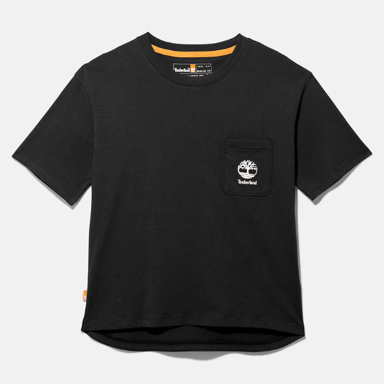 T-shirt da Donna con Logo sulla Tasca in colore nero | Timberland