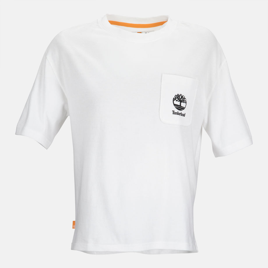Timberland Logo-pocket T-shirt For Women In White White, Size XL