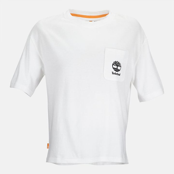 Logo-pocket T-Shirt for Women in White-