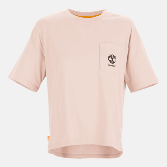 T-shirt met logoborstzak voor dames roze | Timberland