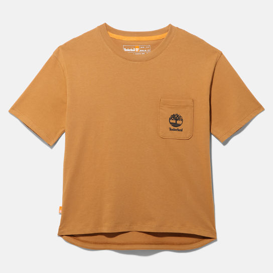 T-Shirt mit Logo-Tasche für Damen in Gelb | Timberland
