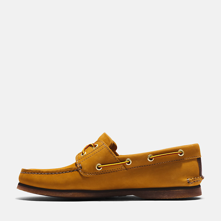 Chaussure bateau classique pour homme en jaune-