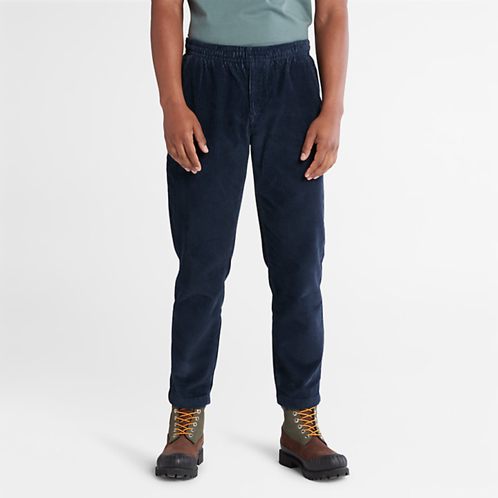 Pantalon en velours côtelé pour homme bleu marine-