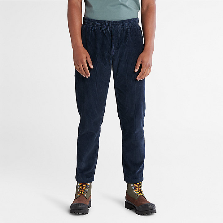 Pantalon en velours côtelé pour homme bleu marine