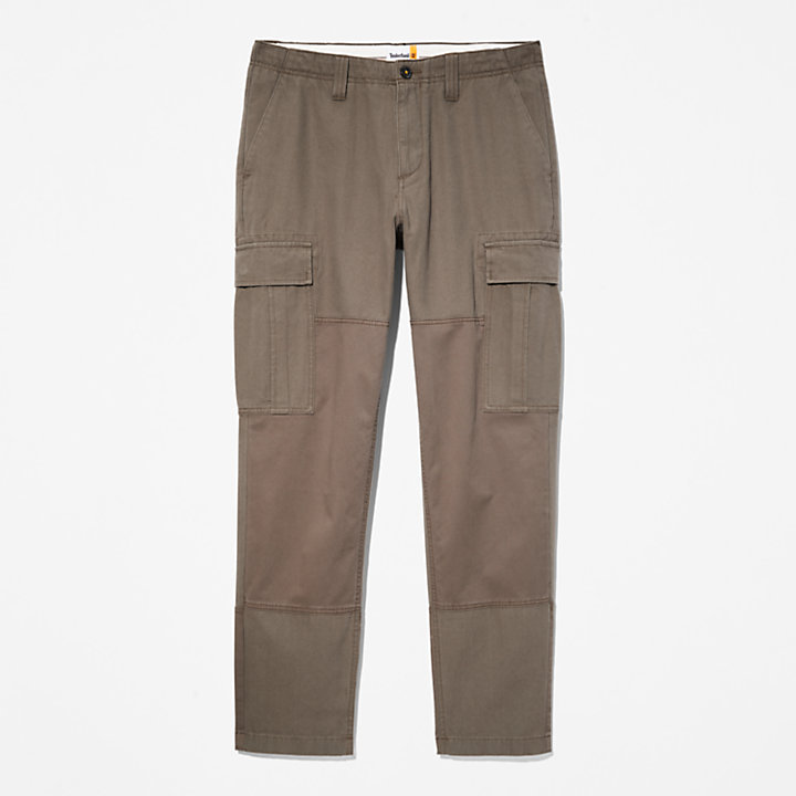 Pantalon cargo à 6 poches pour homme en vert-