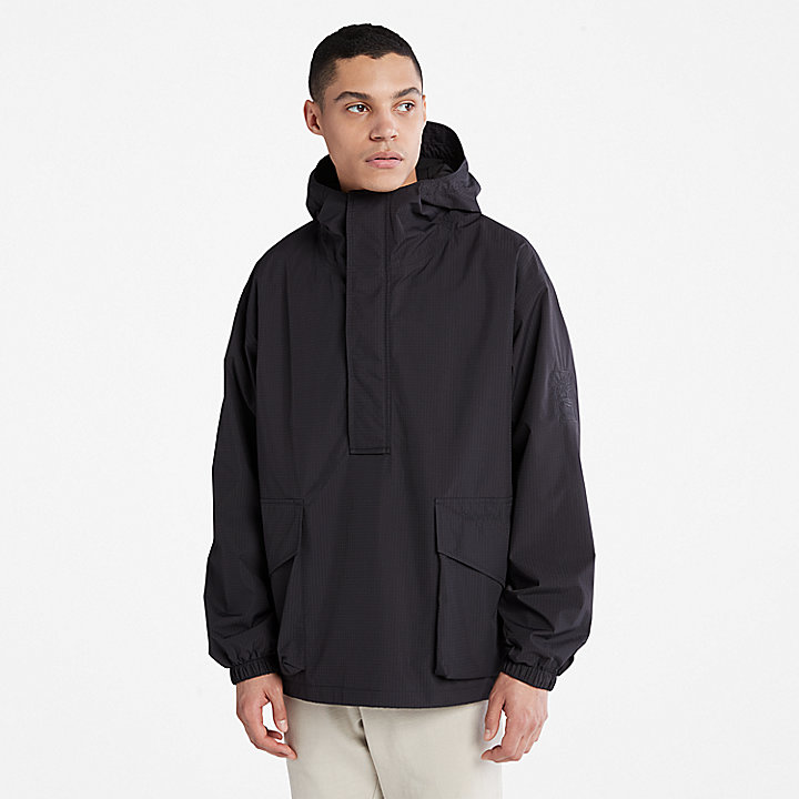 Stow-and-Go Anorak Jacket for Men in Black