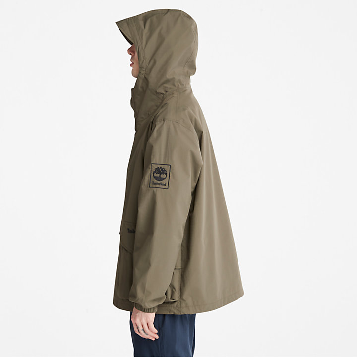 Stow-and-Go Anorak Jacket for Men in Dark Green-