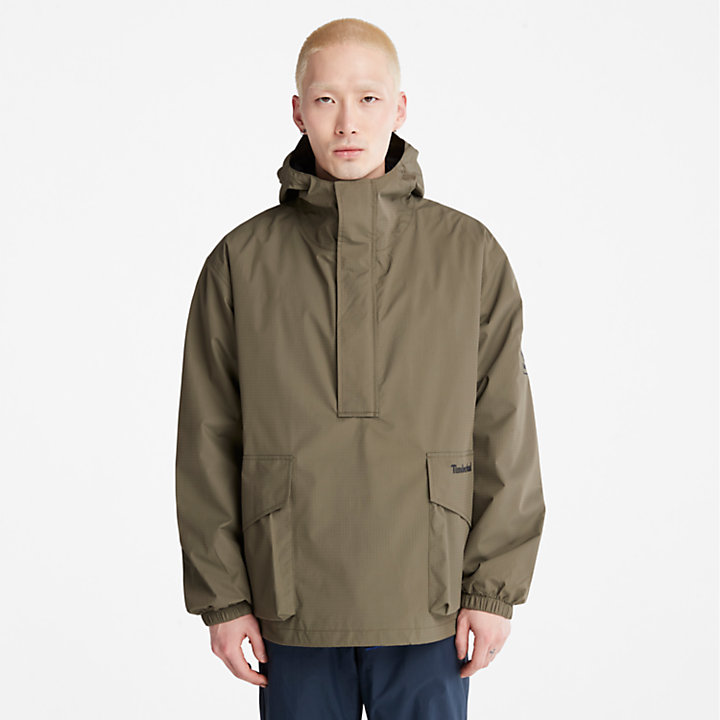 Stow-and-Go Anorak Jacket for Men in Dark Green-