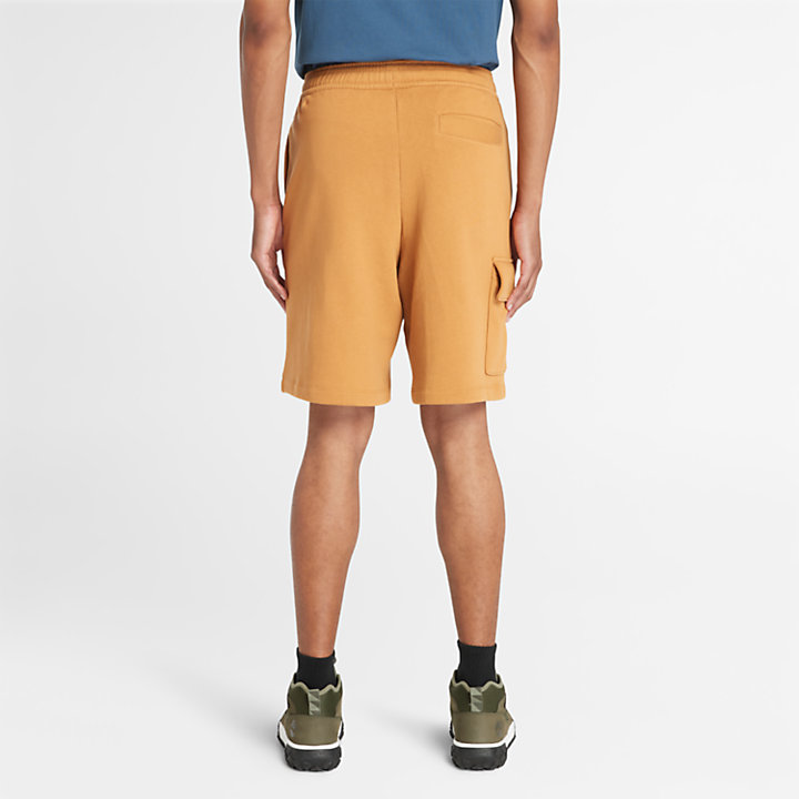 Pantaloncini Sportivi Cargo con Rovescio Spazzolato da Uomo in giallo scuro-