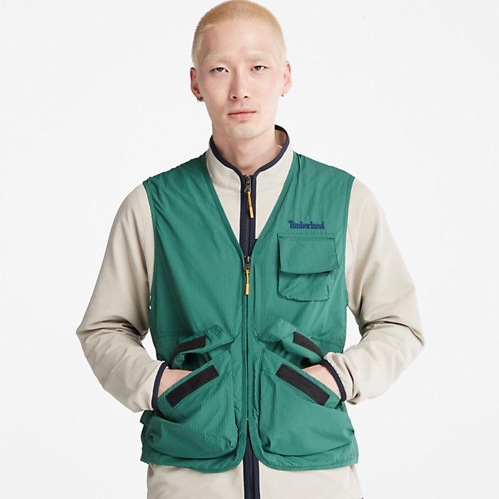 Outdoor Stow-and-Go Utility Gilet for Men in Green-