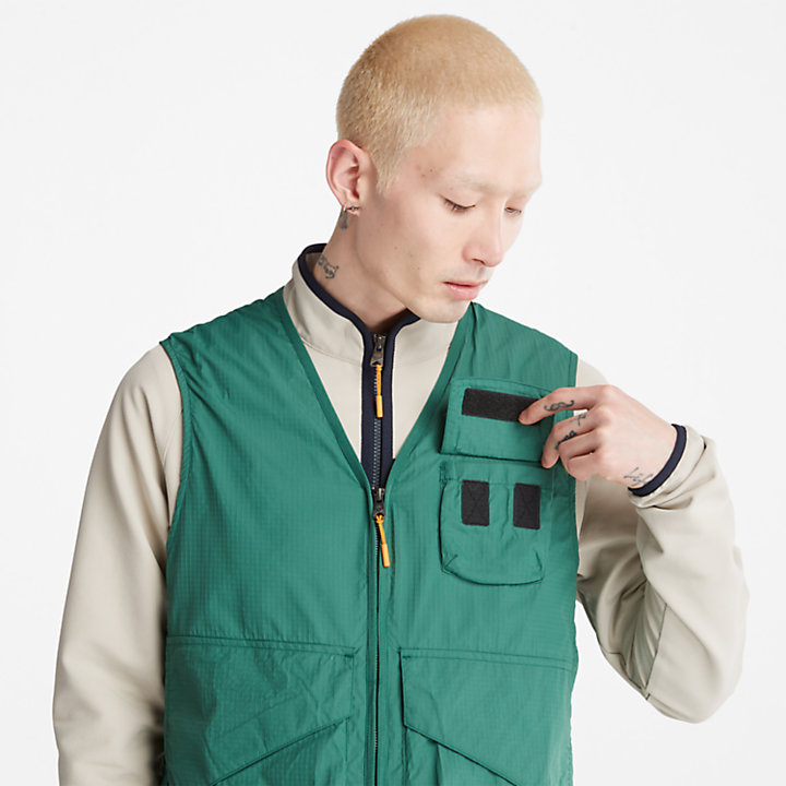 Outdoor Stow-and-Go Utility Gilet for Men in Green-