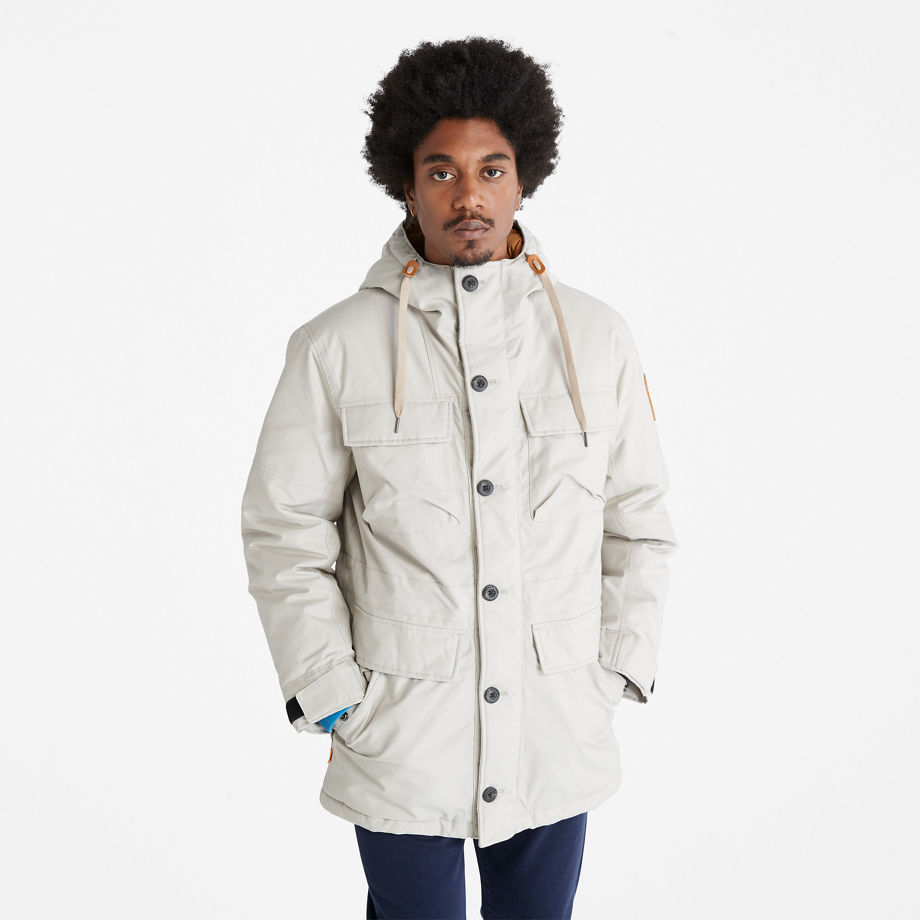 Timberland Expedition Field Parka For Men In Beige Light Grey