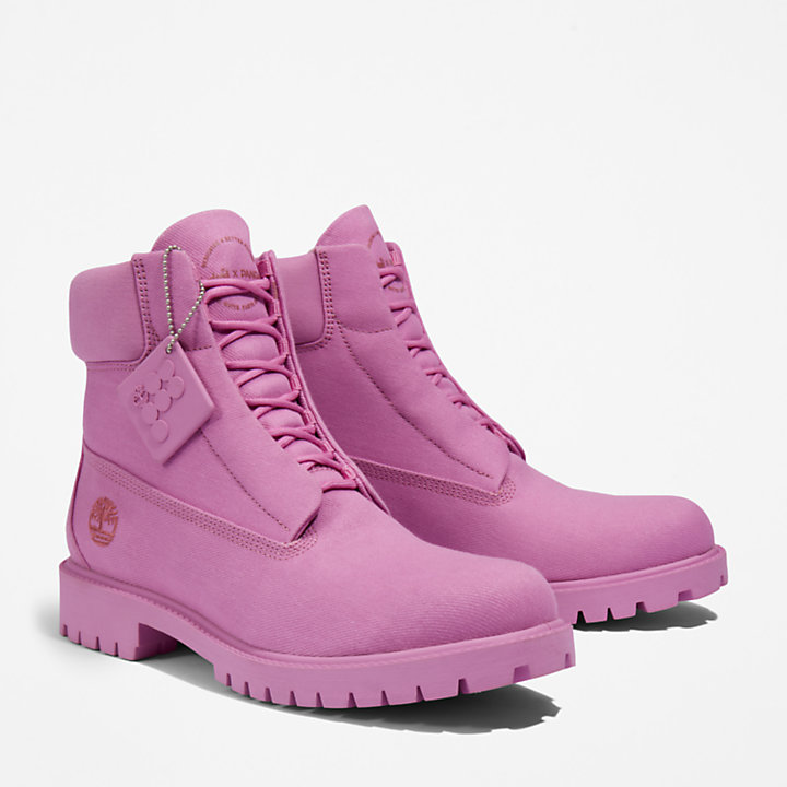 Timberland x Pangaia Premium Fabric 6-Inch Boot for Men in Pink-