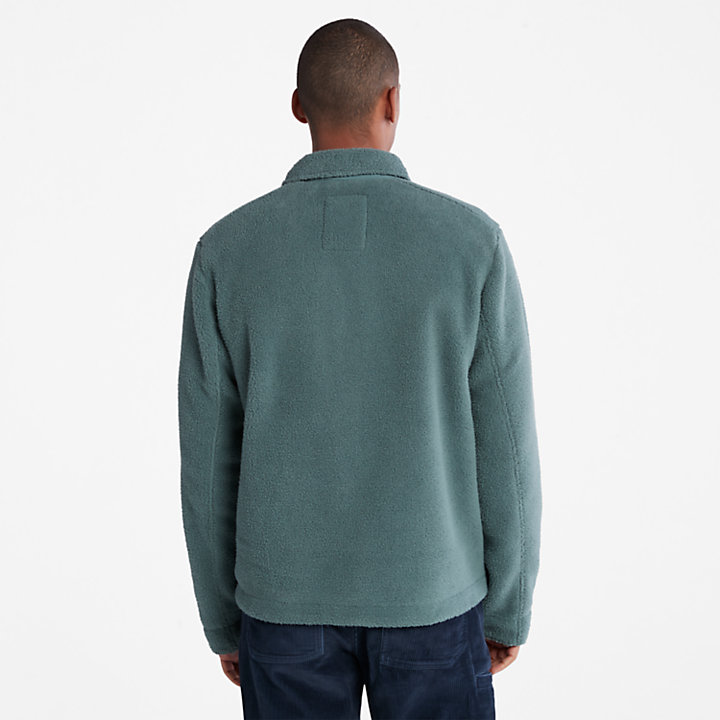 Fleece-Hemdjacke für Herren in Grün-