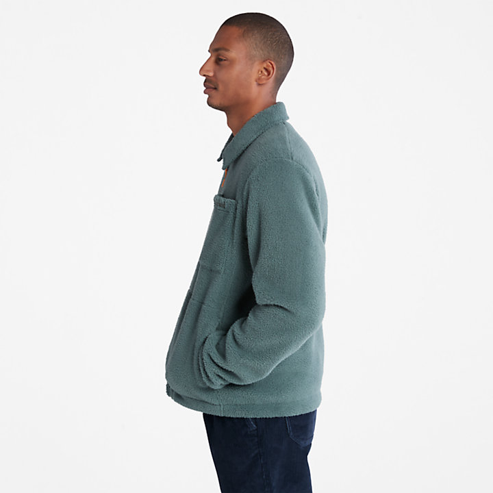Fleece Overshirt for Men in Green-