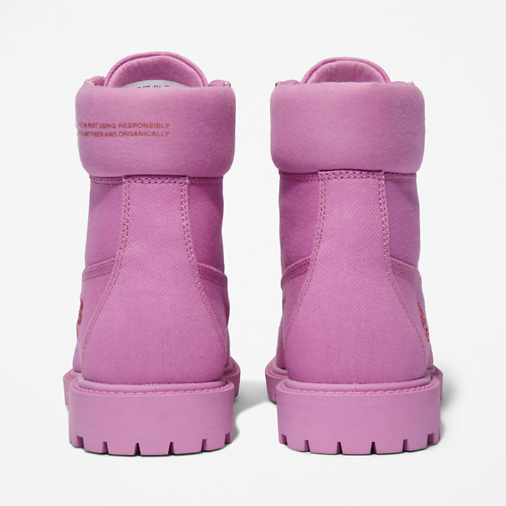 6-inch Boot en tissu haut de gamme Timberland x Pangaia pour femme en rose-