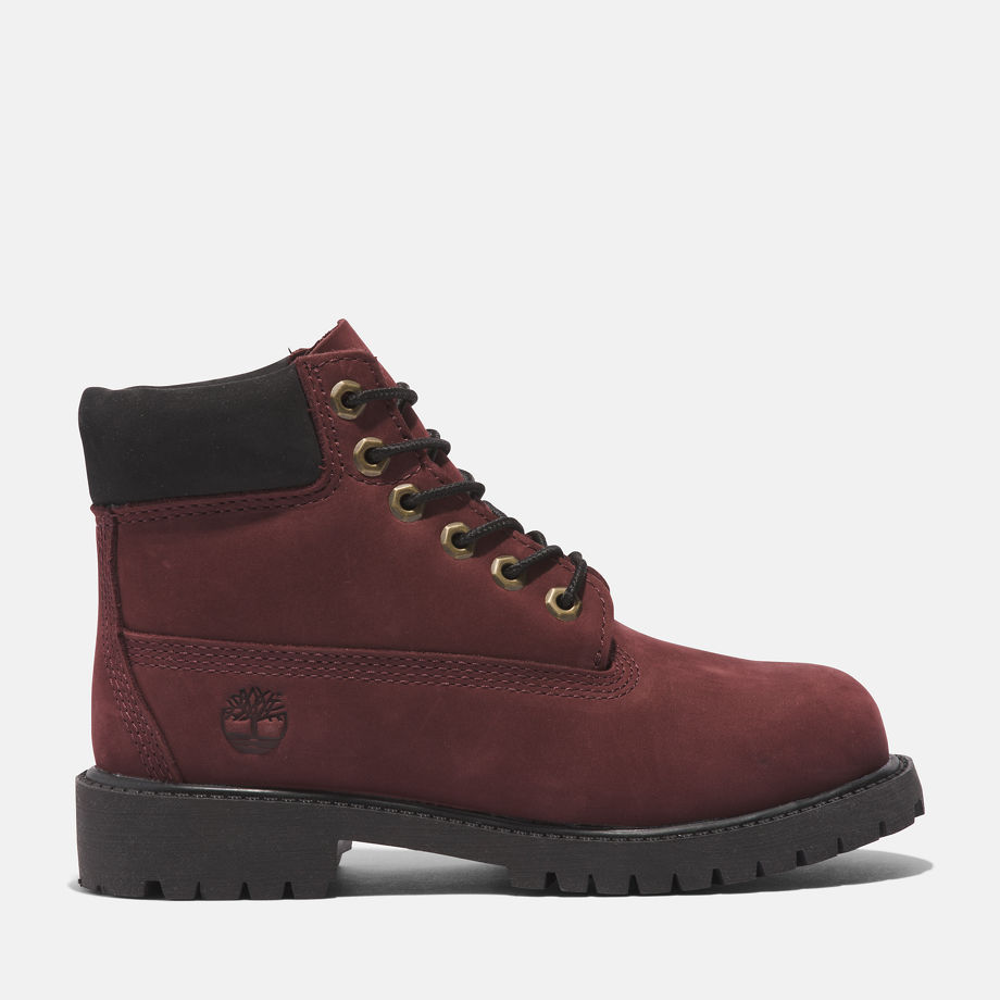Timberland Premium 6 Inch Boot For Youth In Burgundy Burgundy Kids, Size 12.5