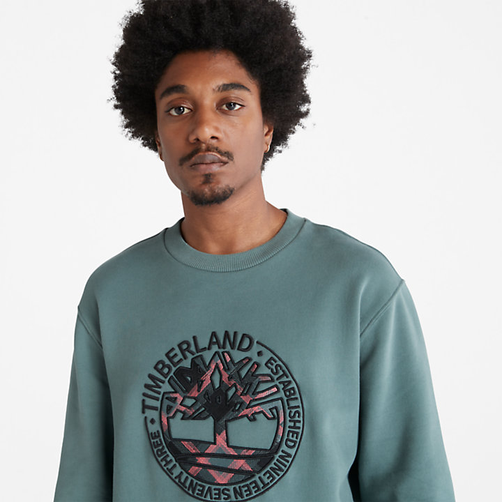 Little Cold River Crewneck Sweatshirt for Men in Green-