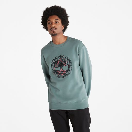 Little Cold River Crewneck Sweatshirt for Men in Green | Timberland